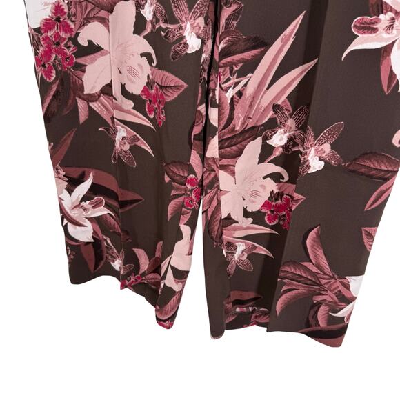 NEW NWT Chicos Sz Large/XL US 14P 2.5P Petite Wide Leg Pants Pink tROPICAL - Picture 2 of 8